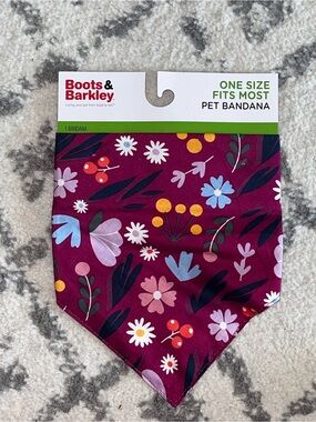 Boots & Barkley Burgundy Floral Pet Bandana NWT